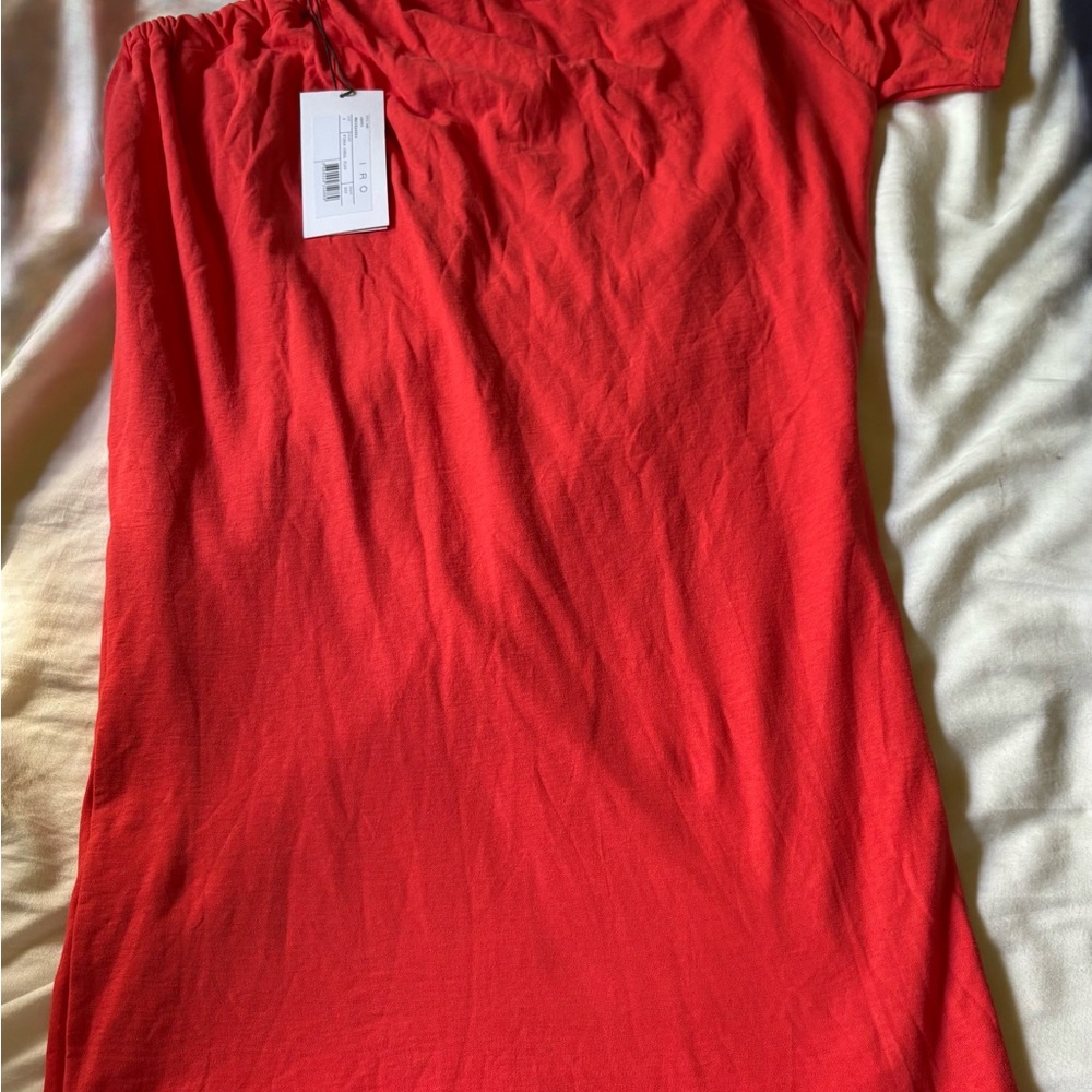 IRO Asymmetrical One-Shoulder Cocktail Dress (Color is Red NOT BLACK) - Picture 6 of 7